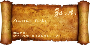 Zsarnai Alda névjegykártya